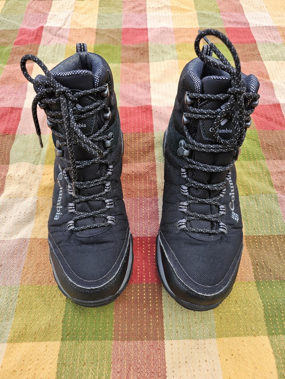 Columbia Women's Waterproof Hiking Boots Black Omni-Grip Trail Boots Size 9